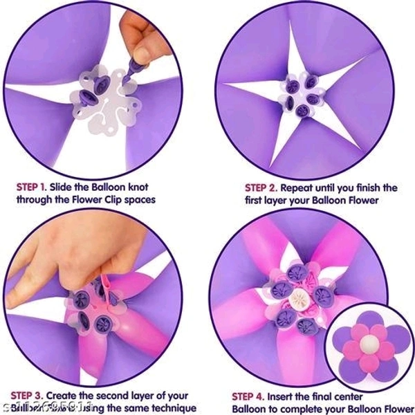 Solid Reusable 28 Pcs Flower Shape Balloon Clips