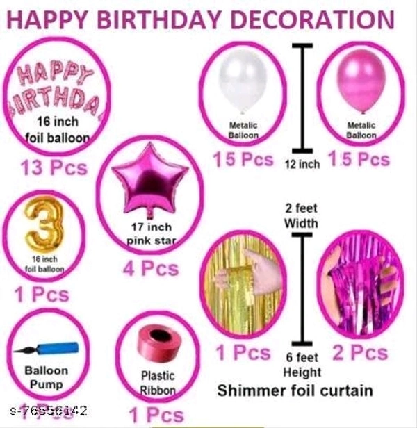 3rd/Third Birthday Decoration Combo set