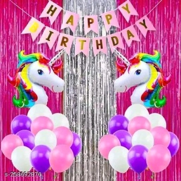 Unicorn Theme Birthday Decoration Combo Set