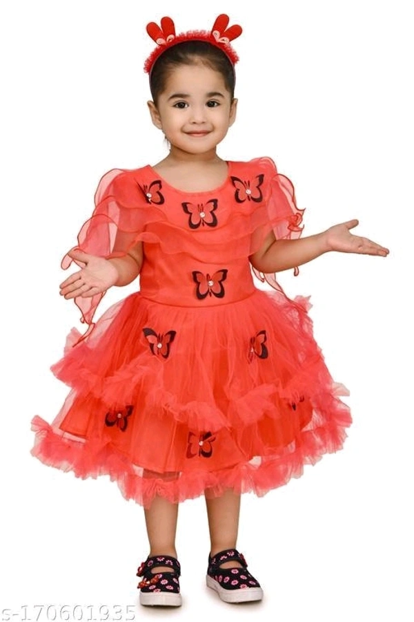 Butterfly Frock For Baby Girls - 3-4 Years