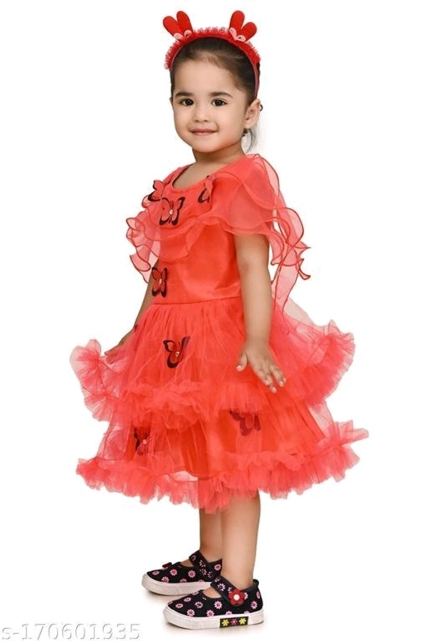 Butterfly Frock For Baby Girls - 3-4 Years