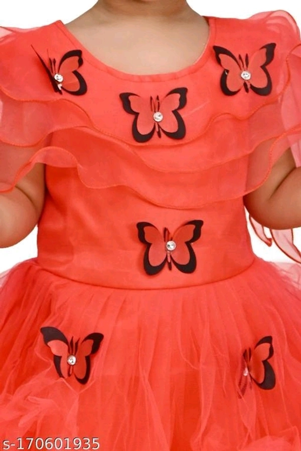 Butterfly Frock For Baby Girls - 3-4 Years