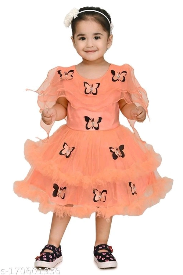 Butterfly Frock For Baby Girls - 3-4 Years