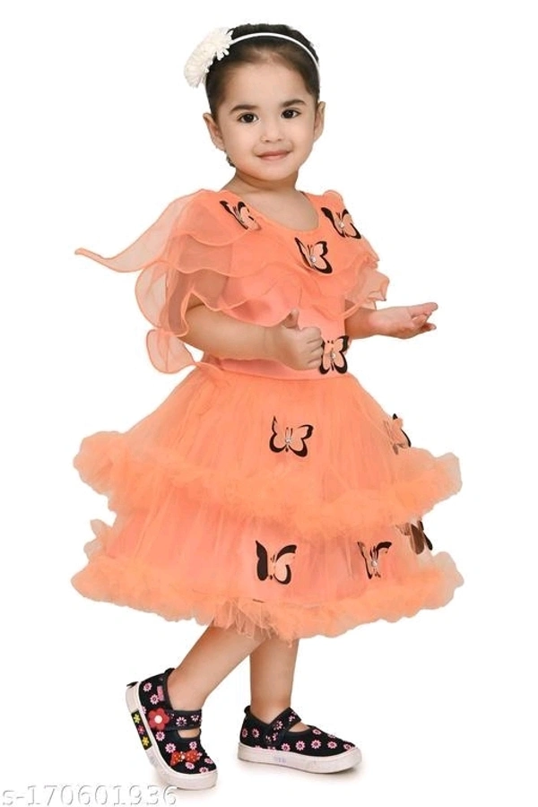 Butterfly Frock For Baby Girls - 3-4 Years