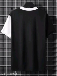 Men Color Block Round Neck Black T-Shirt - Xxl