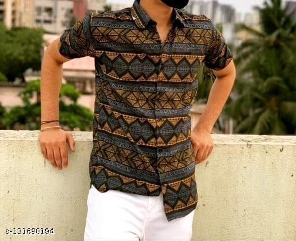 Stylish Lateat Fashionable Part Wear Printed Shirt For Men - Xxl
