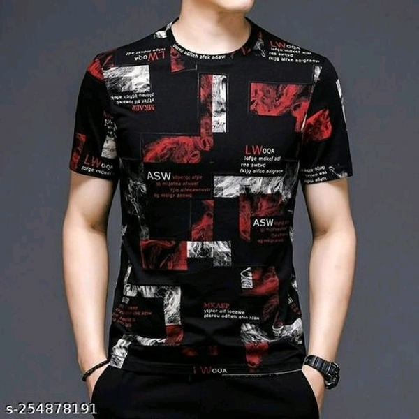 New Style Printed Round Neck T-shirt - M