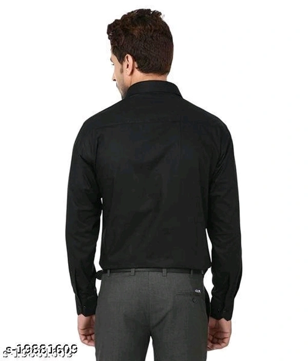 Men's Slid Speard Collar Black Shirt - Xl