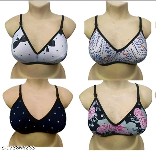 Non Padded Solid Regular Bra (Pack Of 4) - 36B