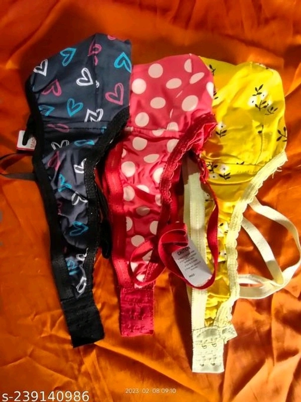 Women Printed Bra Combo Of 6 (Random Color) - 36B