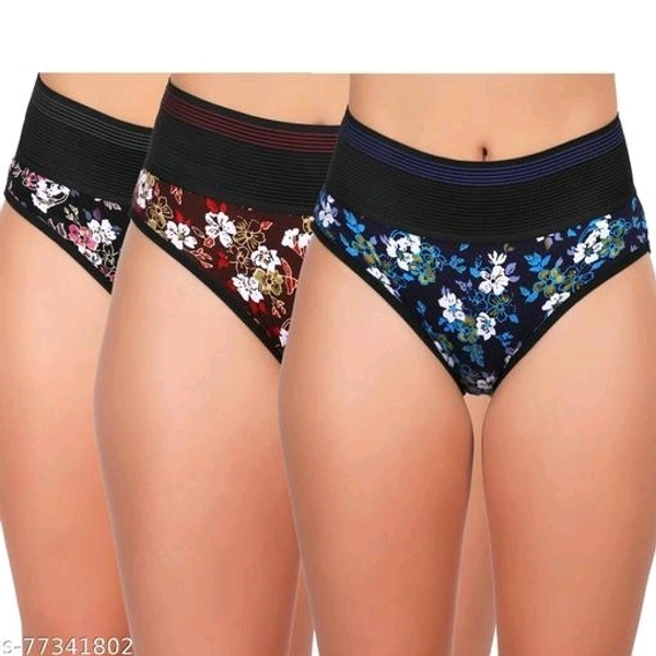 Stylish Cotton Panties For Girls (Pack Of 3) - L