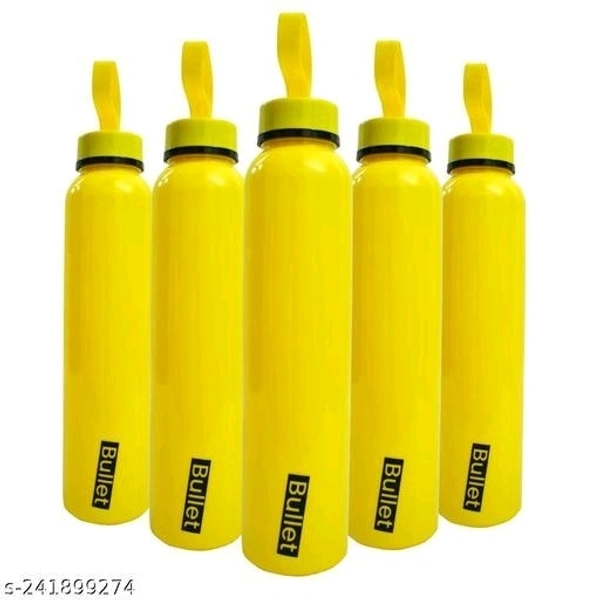 Kitchen Queen 1000ml Bullet Print Water Bottle For Fridge, Home, Office, School, Gym (Pack Of 5) - Yellow