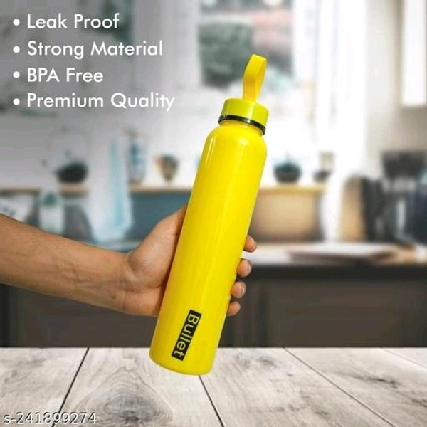 Kitchen Queen 1000ml Bullet Print Water Bottle For Fridge, Home, Office, School, Gym (Pack Of 5) - Yellow