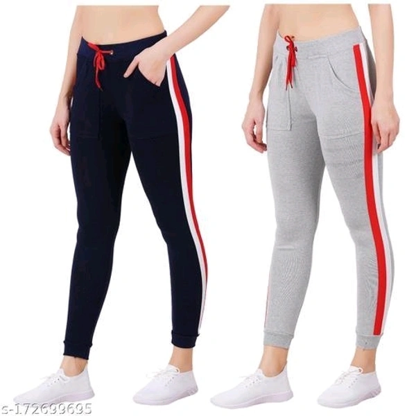 Women's Striped Trackpant|Activewear (Pack Of 2) - 30