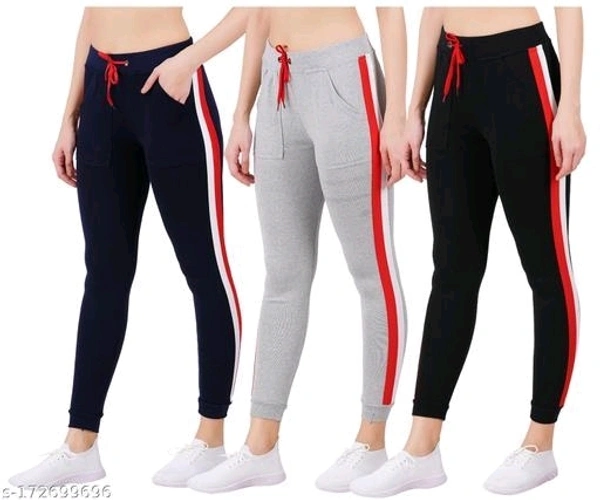 Women's Striped Trackpant|Activewear (Pack Of 3) - 36