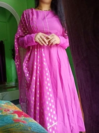 FAB GALAXY Pink French Rose Color Anarkali Kurti With Printed Dupatta Sets - XL, Persian Pink