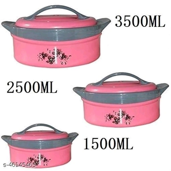 Unicept Inner Steel Insulated Casserole Hot Pot Set Combo Of 1500ml, 2500ml, 3500ml (Pack Of 3)