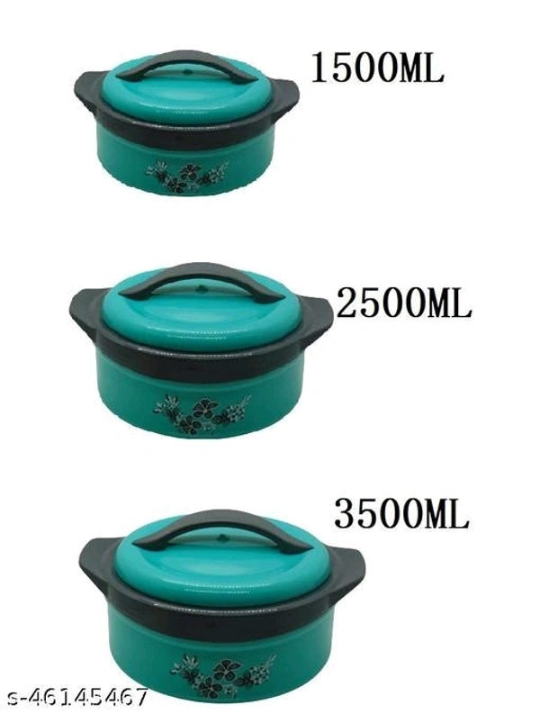 Unicept Inner Steel Insulated Casserole Hotpot Set Combo Of 1500ml, 2500ml, 3500ml