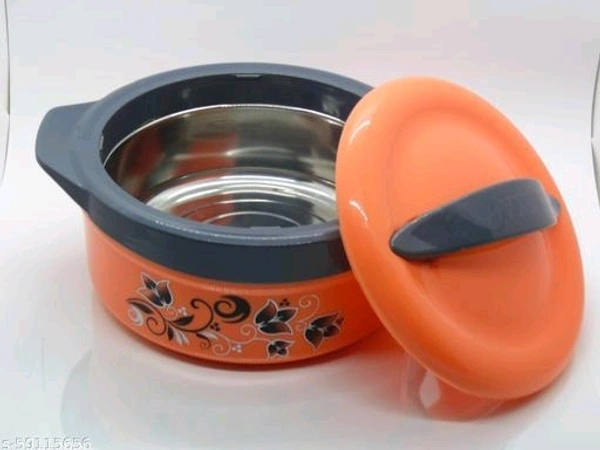 Inner Steel Insulated Casserole Hot Pot Set Combo Of 1500ml, 2500ml (Pack Of 2)