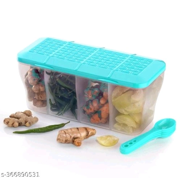 Food Container 4 In 1 Transparent (BUY 1 GET 1 FREE), Plastic Lock Airtight Food Storage Jar