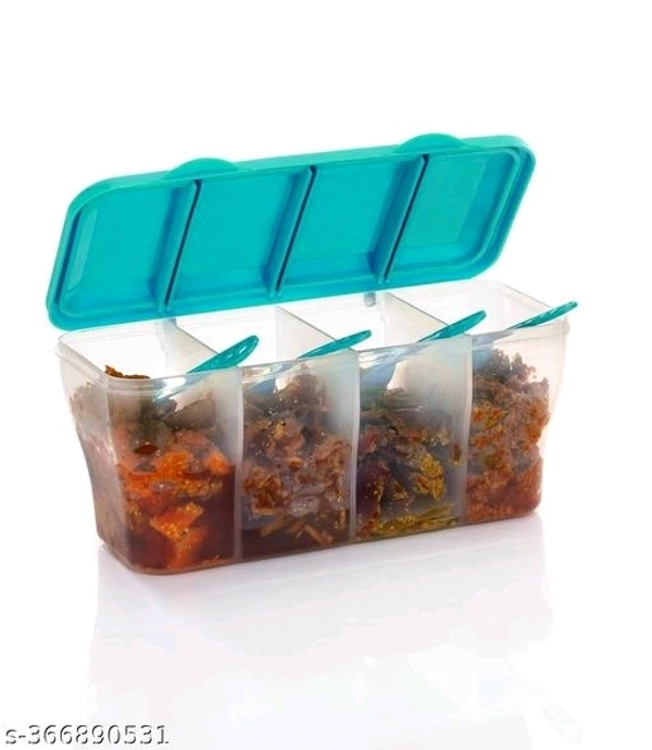 Food Container 4 In 1 Transparent (BUY 1 GET 1 FREE), Plastic Lock Airtight Food Storage Jar