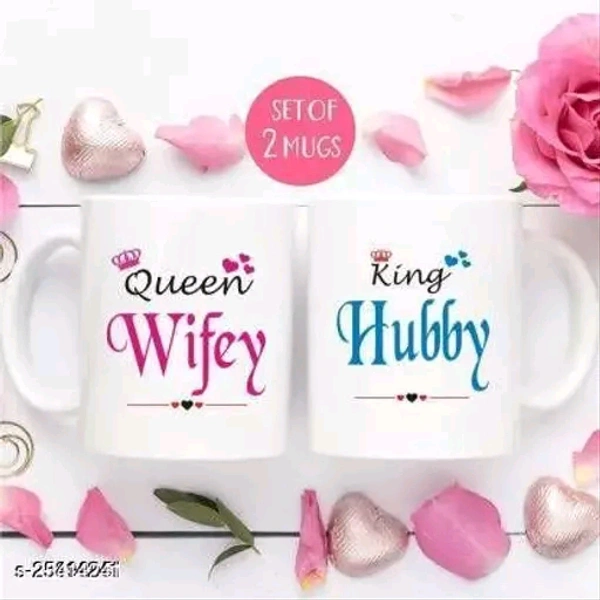 Queen Wife & King Hubby Best Printed Design Coffee, Tea, Milk Mug