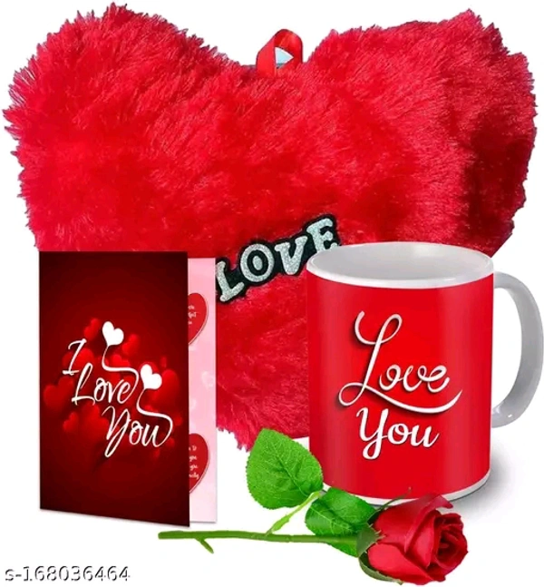 Love Valentine & Birthday Gift For Couples (Love Quoted Pillow,Love Quoted Mug, Love Greetings Card, I Love U Sashe)