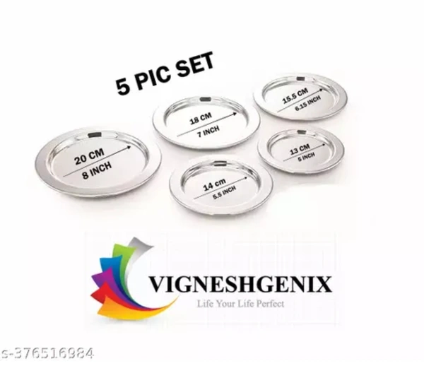 Stainless Steel Copper Bottom Handi Pot Set (Pack Of 5)