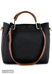 Fancy Pu HandBags For Women 4 Peices - Black