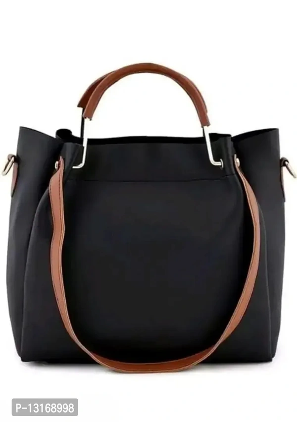 Fancy Pu HandBags For Women 4 Peices - Black