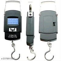 Portable Digital 50 Kg Weighing Scale with Metal Hook Electronic Portable Fishing Hook Type Digital LED Screen Luggage Weighing Scale, 50 kg/ (Black)
