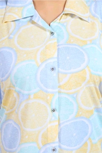 Capasino Women Printed Gold Shirt & Pyjama set - M