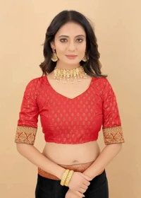 Attractive Silk Blend Lace Work Saree with Blouse piece - Black