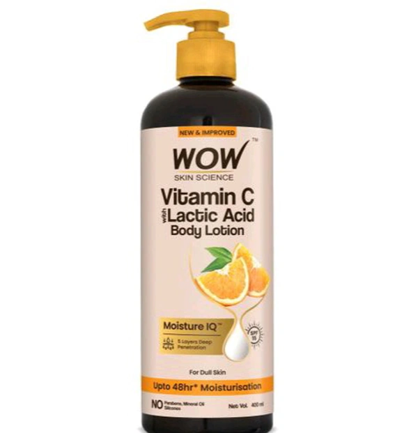 Wow Skin Science WOW Skin Science Vitamin C Body Lotion - Non Sticky & Non Greasy - Moisturising & Smoothening Care - with Vitamin C, Kakadu Plum - No Mineral Oil, Silicones & Color - 400mL
