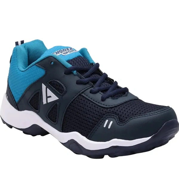 Sport Navy Blue Lace Up Mesh Running Shoes - Euro 42