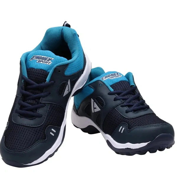 Sport Navy Blue Lace Up Mesh Running Shoes - Euro 41