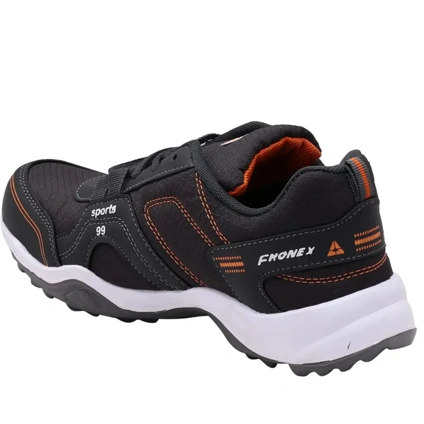 Dark Gray Orange Lace Up Running Shoes - Euro 40