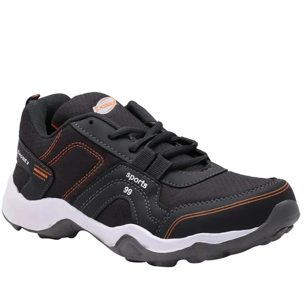 Dark Gray Orange Lace Up Running Shoes - Euro 42