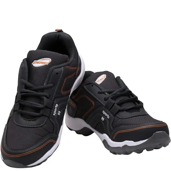 Dark Gray Orange Lace Up Running Shoes - Euro 42