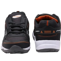 Dark Gray Orange Lace Up Running Shoes - Euro 42
