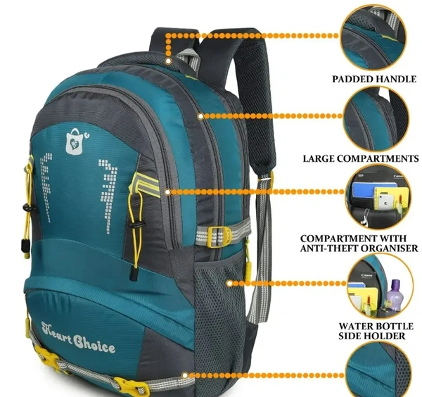 Stylish Heart Choice College School Travel Office Bag - Teal