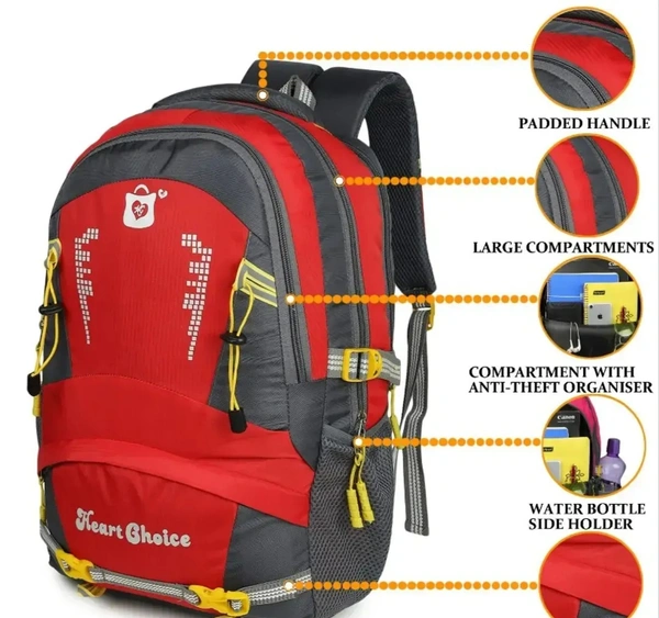 Stylish Heart Choice College School Travel Office Bag - Red