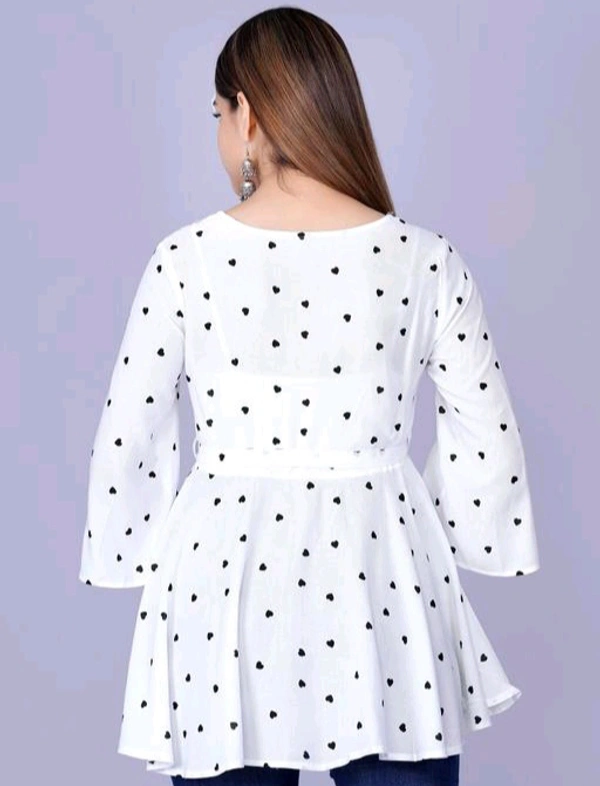 Rihan Fab Women Ethnic Dress for the Western wear style | Comfort Style | Full Flare, Frock_Top,Kurti_Top - White, S