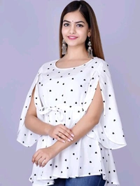 Rihan Fab Women Ethnic Dress for the Western wear style | Comfort Style | Full Flare, Frock_Top,Kurti_Top - White, M