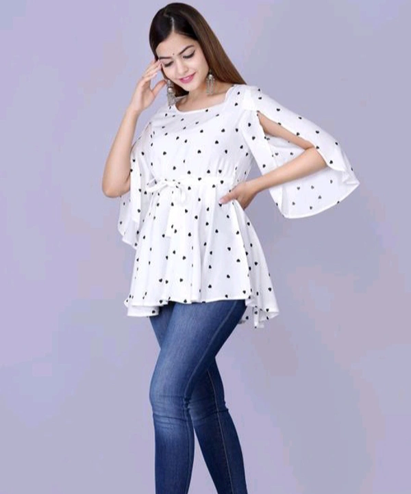 Rihan Fab Women Ethnic Dress for the Western wear style | Comfort Style | Full Flare, Frock_Top,Kurti_Top - White, M