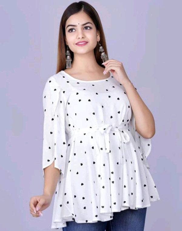 Rihan Fab Women Ethnic Dress for the Western wear style | Comfort Style | Full Flare, Frock_Top,Kurti_Top - White, XXL