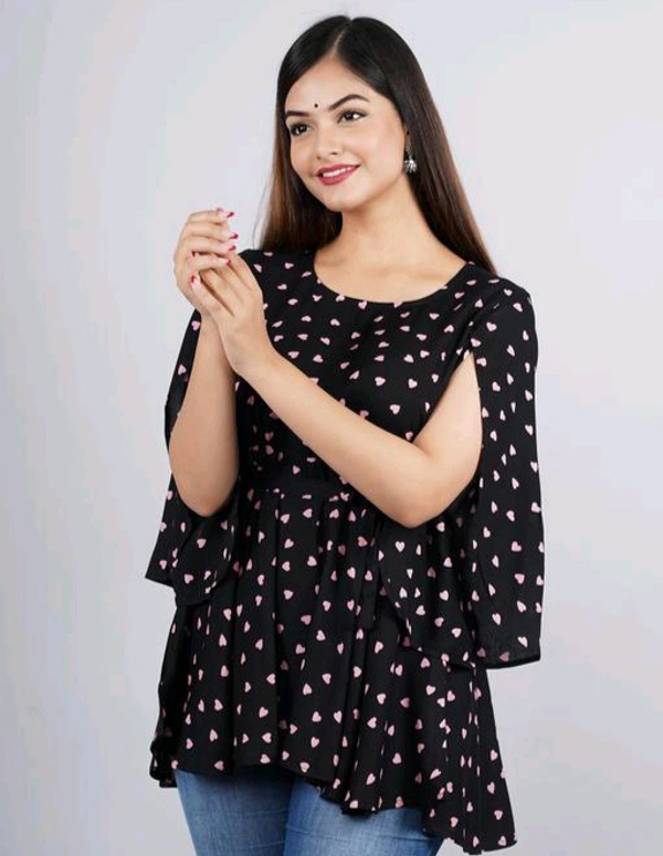 Rihan Fab Women Ethnic Dress for the Western wear style | Comfort Style | Full Flare, Frock_Top,Kurti_Top - Black, L