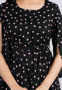 Rihan Fab Women Ethnic Dress for the Western wear style | Comfort Style | Full Flare, Frock_Top,Kurti_Top - Black, XXL