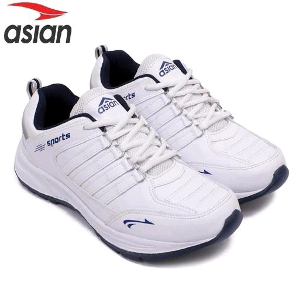 Asian  ASIAN Men's COSCO White Sports Running Walking & Gym LIghtWeight Stylish Shoes for Boys & Men - White, IND 7