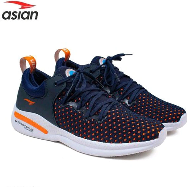 Asian  ASIAN Men's CRETA-12 Navy Sports Running Walking & Gym LIghtWeight Stylish Shoes for Boys & Men - Navy Blue, IND 8